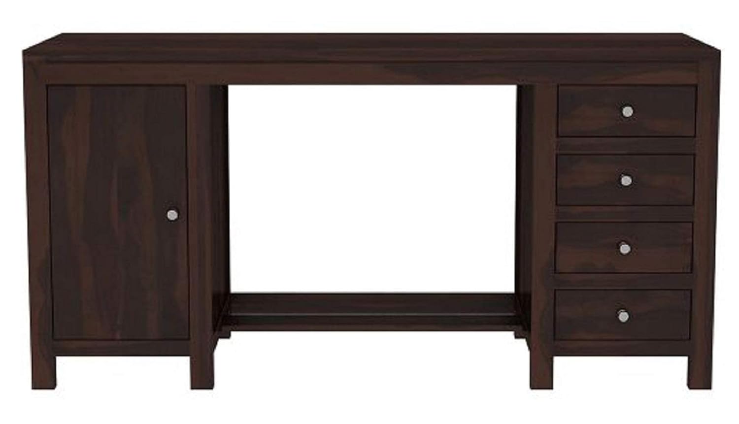 Solid Sheesham Wood Study Table With 4 Drawer and 1 Door Storage for Living Room | Wooden Computer Desktop Laptop, Desk Furniture for Students Work Office Table for Home