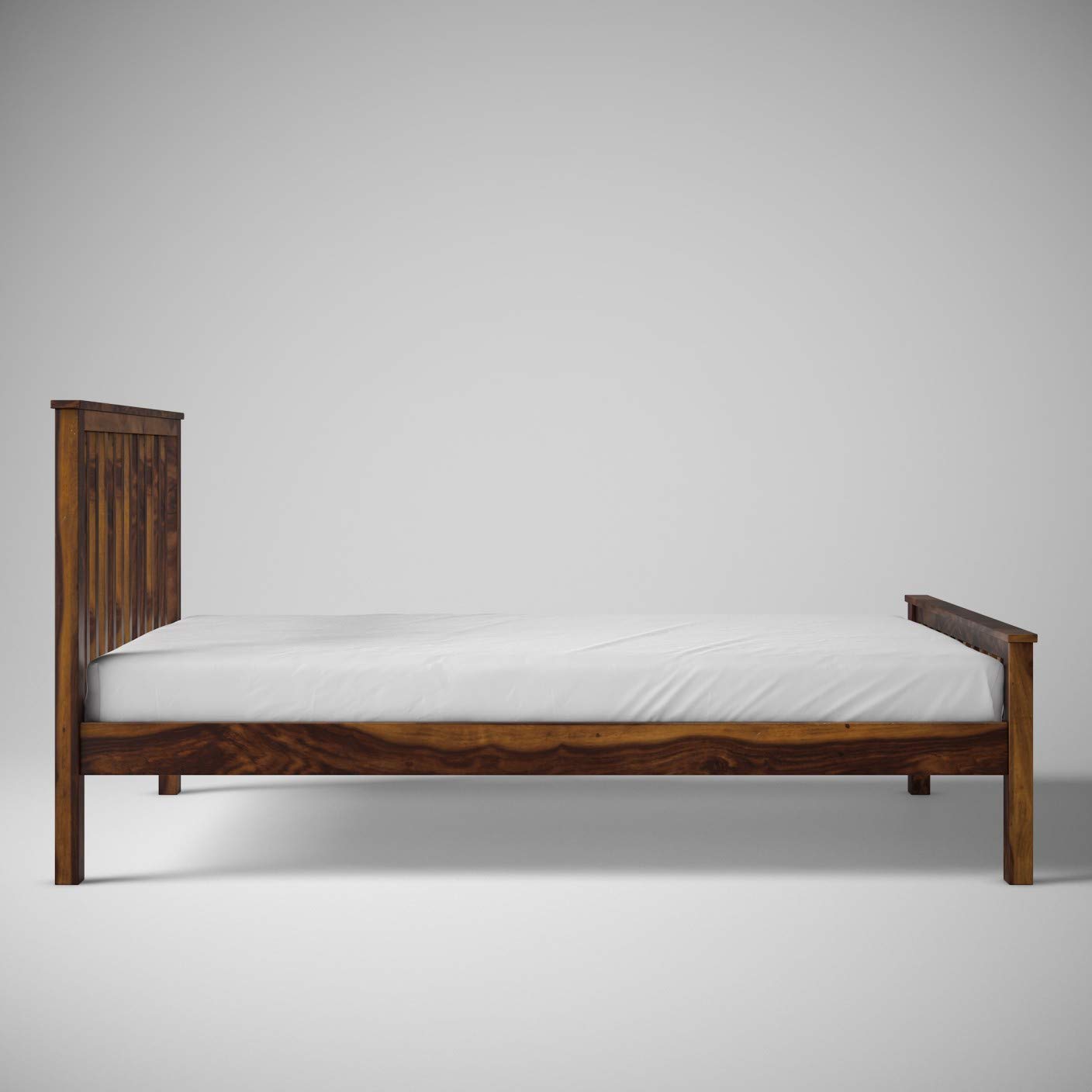 Solid Sheesham Wood Queen Solid Sheesham Wood King Size Bed Without Storage Wooden Double Bed Cot Furniture for Bedroom Living Room Home and HotelSize Bed Without Storage for Bedroom Furniture Wooden Double Bed Cot Palang for Living Room Home and Hotels