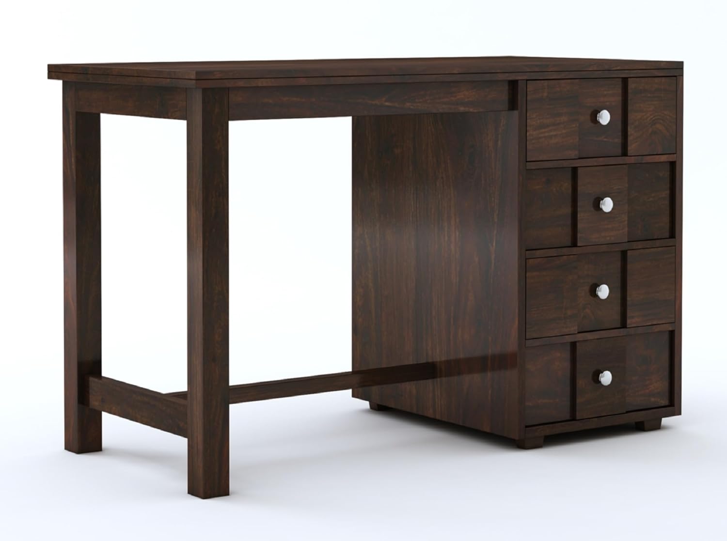 Solid Sheesham Wood Study Table with 4 Drawer Storage for Living Room | Wooden Computer Desktop Laptop, Desk Furniture for Students Workstation Office Table for Home