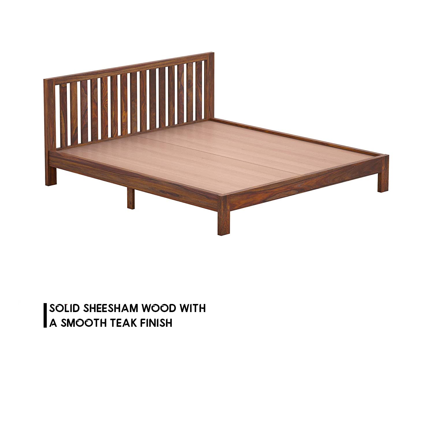 Solid Sheesham Wood Queen Solid Sheesham Wood King Size Bed Without Storage Wooden Double Bed Cot Furniture for Bedroom Living Room Home and HotelSize Bed Without Storage for Bedroom Furniture Wooden Double Bed Cot Palang for Living Room Home and Hotels