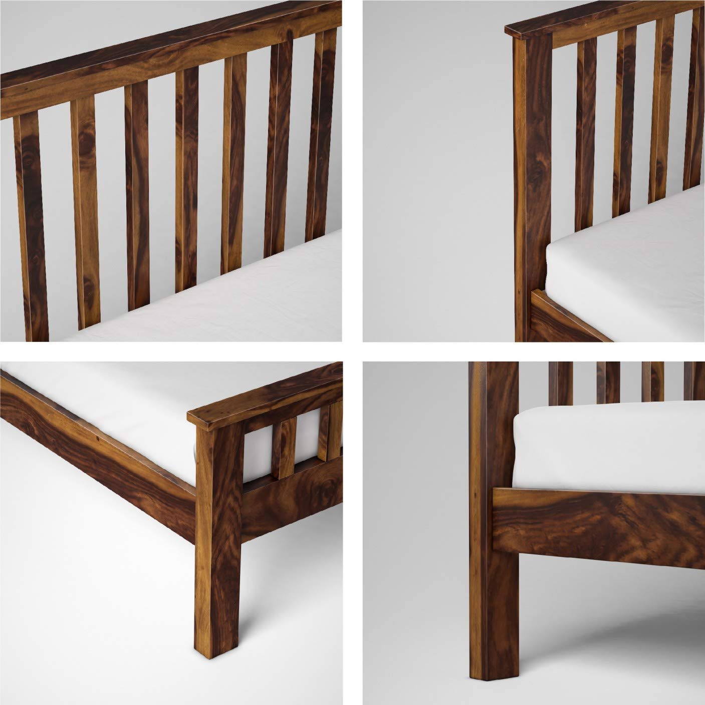 Solid Sheesham Wood Queen Solid Sheesham Wood King Size Bed Without Storage Wooden Double Bed Cot Furniture for Bedroom Living Room Home and HotelSize Bed Without Storage for Bedroom Furniture Wooden Double Bed Cot Palang for Living Room Home and Hotels