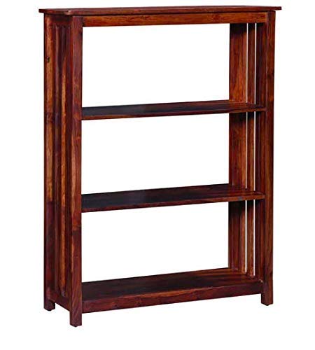 Sheesham Wood Bookshelf with 1 Drawer and Glass Door Storage for Living Room Wooden Display Rack Bookcase Stand Book Shelf Crockery Unit Furniture for Home Library