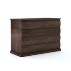 Solid Sheesham Wood Chest of Drawers with 6 Drawer Storage for Living Room Home Wooden Sideboard Cabinet Storage Organizer Unit for Bedroom
