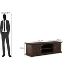 Solid Sheesham Wood TV Cabinet with 2 Door and 2 Open Shelves Storage for Living Room Kitchen Wooden Entertainment TV Unit Center Console TV Stand for Bedroom