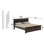 Solid Sheesham Wood Queen Size Bed Without Storage for Bedroom Furniture Wooden Double Bed Cot Palang for Living Room Home and Hotels