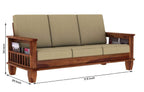 Solid Sheesham Wood 1 Seater Sofa for Bedroom Home, Single Seater Sofa Furniture, Wooden Sofa Couch for Living Room Office and Hall