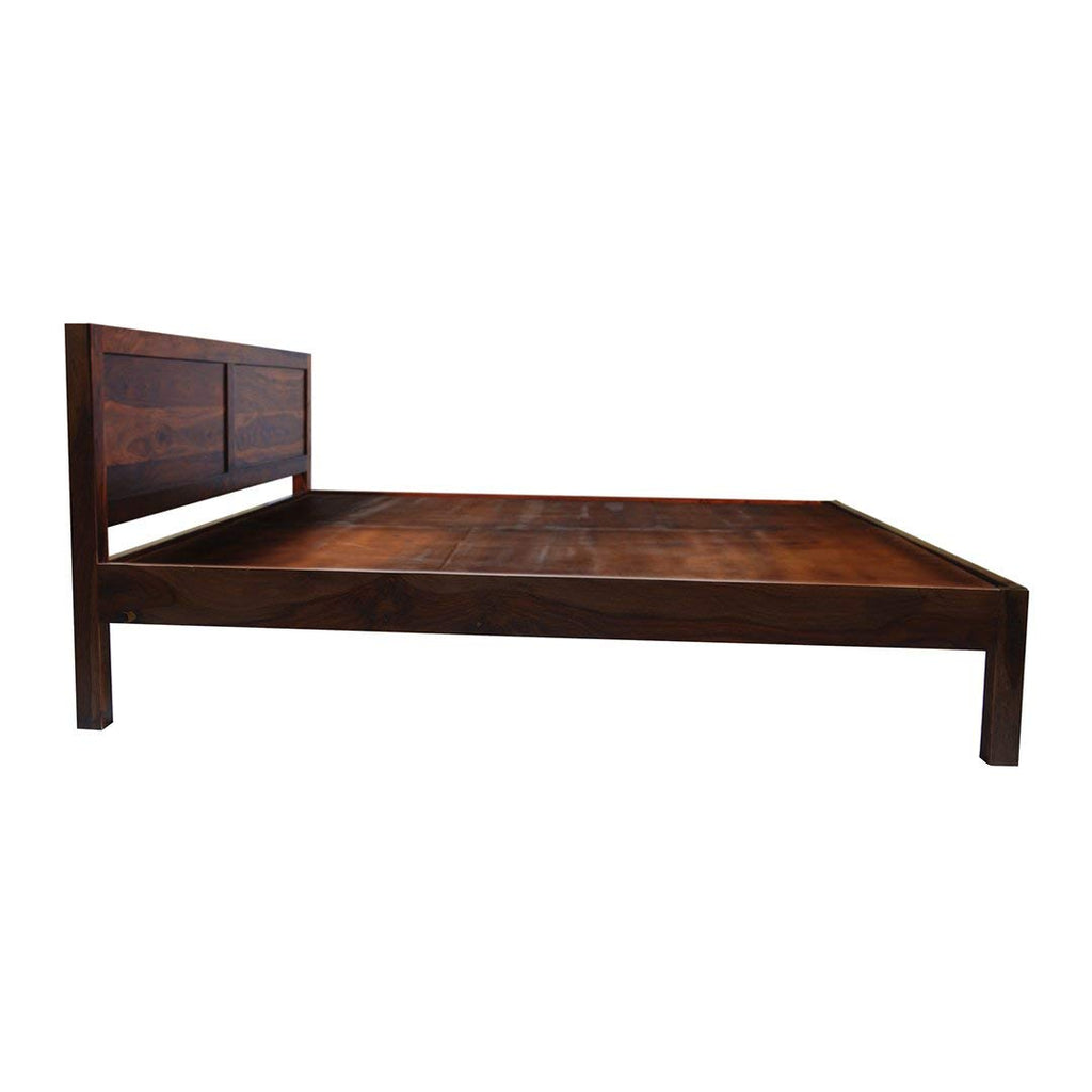 Solid Sheesham Wood Queen Solid Sheesham Wood King Size Bed Without Storage Wooden Double Bed Cot Furniture for Bedroom Living Room Home and HotelSize Bed Without Storage for Bedroom Furniture Wooden Double Bed Cot Palang for Living Room Home and Hotels
