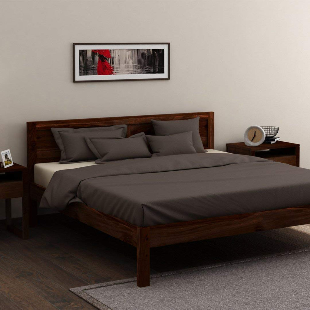 Solid Sheesham Wood Queen Solid Sheesham Wood King Size Bed Without Storage Wooden Double Bed Cot Furniture for Bedroom Living Room Home and HotelSize Bed Without Storage for Bedroom Furniture Wooden Double Bed Cot Palang for Living Room Home and Hotels
