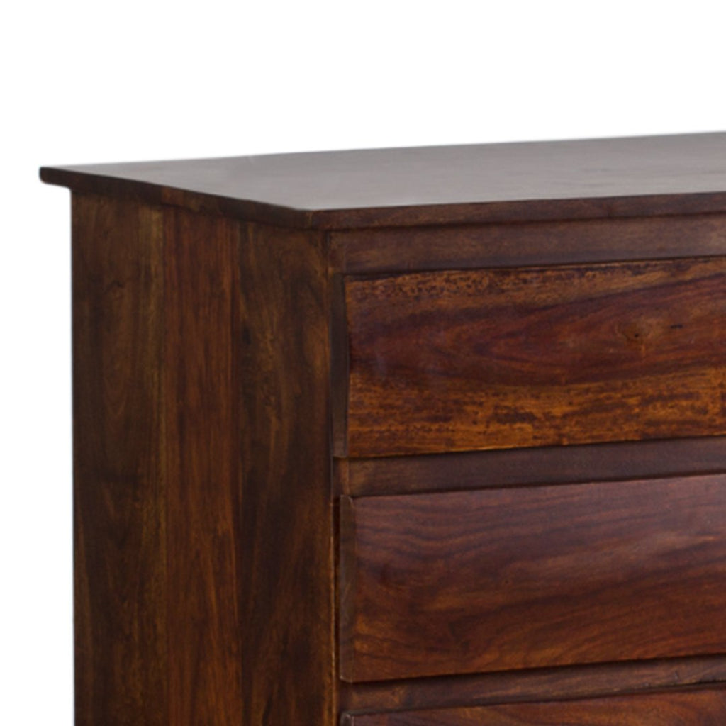 Solid Sheesham Wood Chest of Drawers with 6 Drawer Storage for Living Room Home Wooden Sideboard Cabinet Storage Organizer Unit for Bedroom