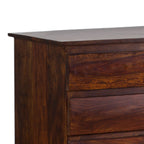 Solid Sheesham Wood Chest of Drawers with 6 Drawer Storage for Living Room Home Wooden Sideboard Cabinet Storage Organizer Unit for Bedroom