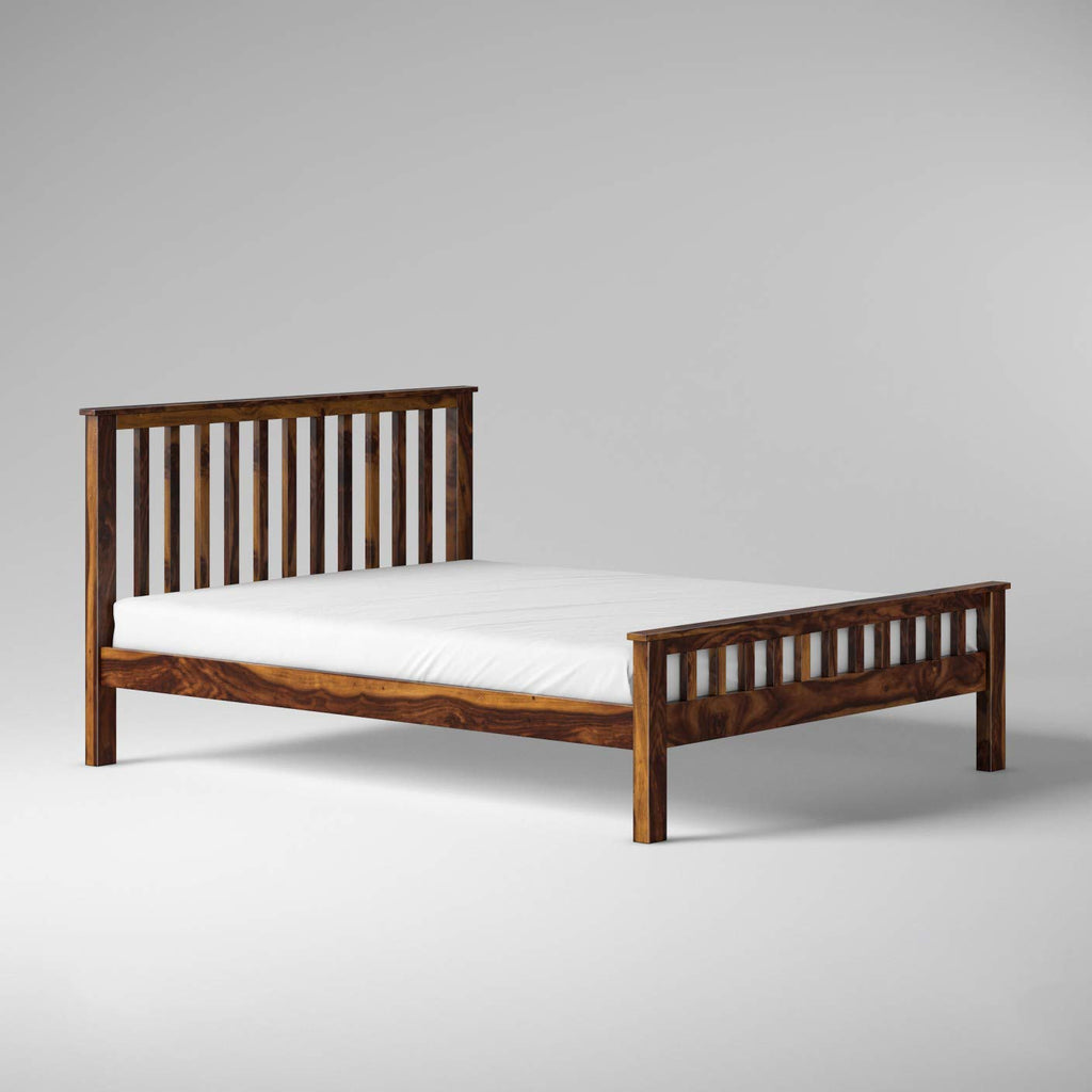 Solid Sheesham Wood Queen Solid Sheesham Wood King Size Bed Without Storage Wooden Double Bed Cot Furniture for Bedroom Living Room Home and HotelSize Bed Without Storage for Bedroom Furniture Wooden Double Bed Cot Palang for Living Room Home and Hotels