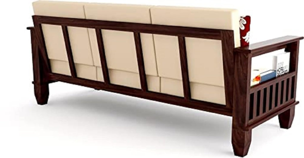 Solid Sheesham Wood 1 Seater Sofa for Bedroom Home, Single Seater Sofa Furniture, Wooden Sofa Couch for Living Room Office and Hall