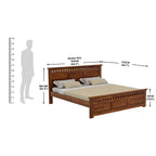 Solid Sheesham Wood Queen Size Bed Without Storage for Bedroom Furniture Wooden Double Bed Cot Palang for Living Room Home and Hotels