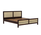 Sheesham Wood Cane King Size Bed Without Storage Solid Wood Cot Palang Double Bed Furniture for Bedroom Living Room