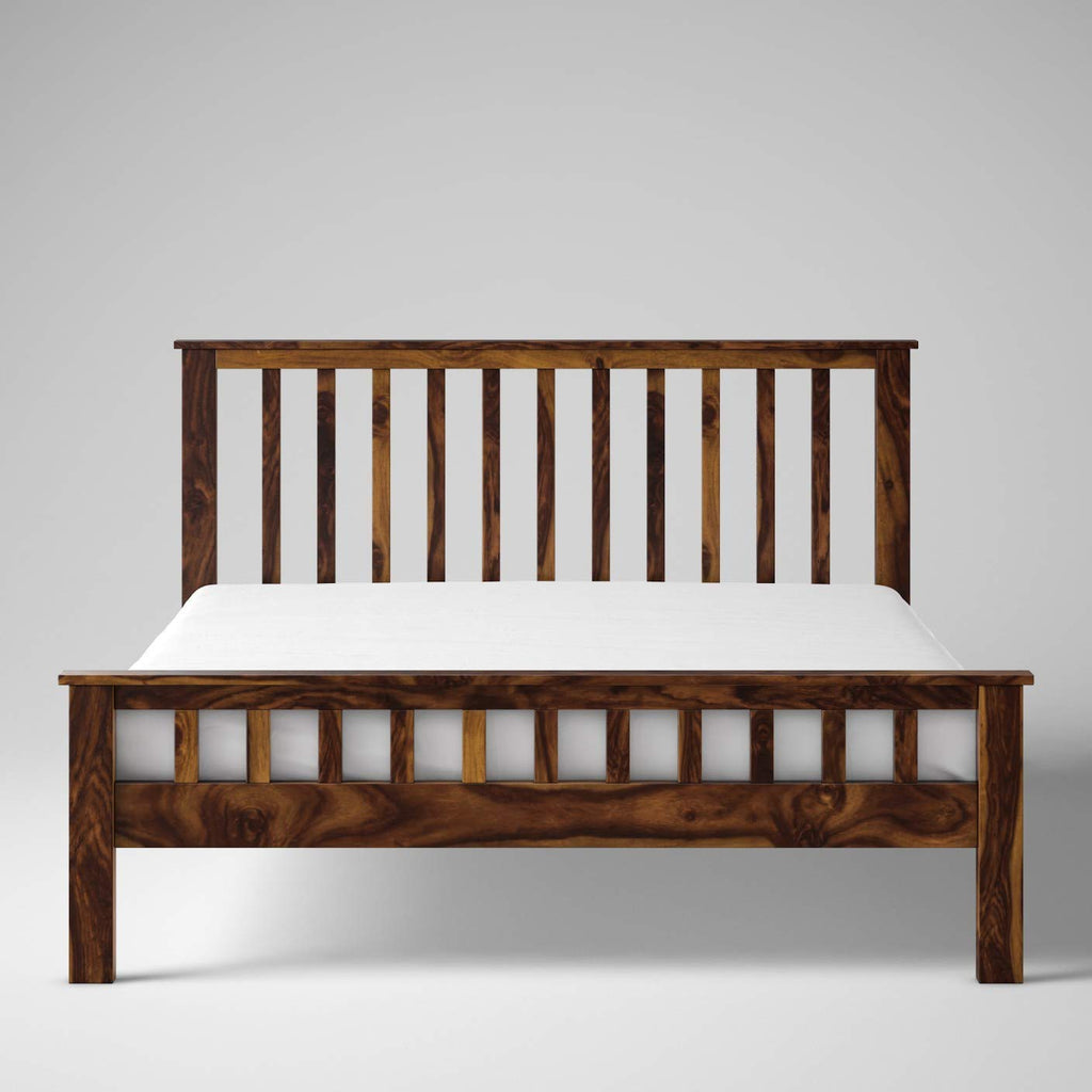 Solid Sheesham Wood Queen Solid Sheesham Wood King Size Bed Without Storage Wooden Double Bed Cot Furniture for Bedroom Living Room Home and HotelSize Bed Without Storage for Bedroom Furniture Wooden Double Bed Cot Palang for Living Room Home and Hotels