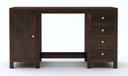Solid Sheesham Wood Study Table with 4 Drawer and 1 Door Storage for Living Room | Wooden Computer Desktop Laptop Desk Furniture for Students Work Office Table for Home