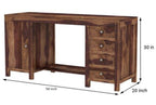 Solid Sheesham Wood Study Table with 4 Drawer and 1 Door Storage for Living Room | Wooden Computer Desktop Laptop Desk Furniture for Students Work Office Table for Home