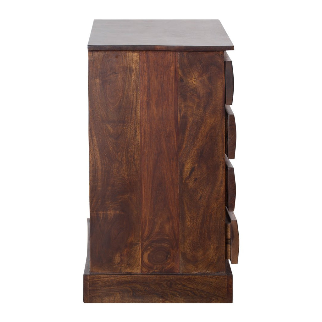 Solid Sheesham Wood Chest of Drawers with 6 Drawer Storage for Living Room Home Wooden Sideboard Cabinet Storage Organizer Unit for Bedroom