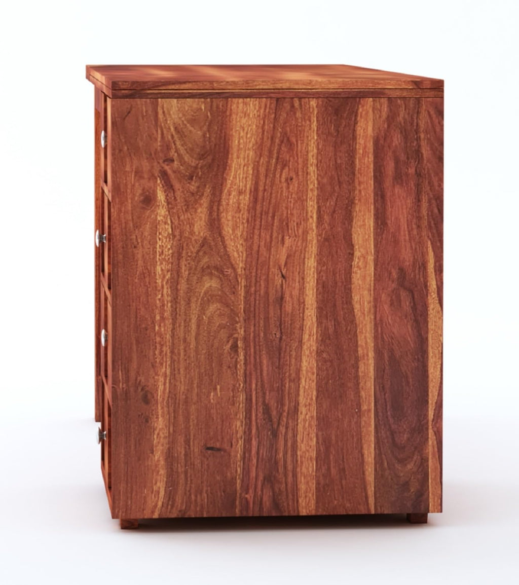 Solid Sheesham Wood Study Table with 4 Drawer Storage for Living Room | Wooden Computer Desktop Laptop, Desk Furniture for Students Workstation Office Table for Home