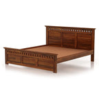 Solid Sheesham Wood Queen Size Bed Without Storage for Bedroom Furniture Wooden Double Bed Cot Palang for Living Room Home and Hotels