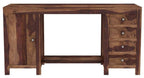 Solid Sheesham Wood Study Table with 4 Drawer and 1 Door Storage for Living Room | Wooden Computer Desktop Laptop Desk Furniture for Students Work Office Table for Home