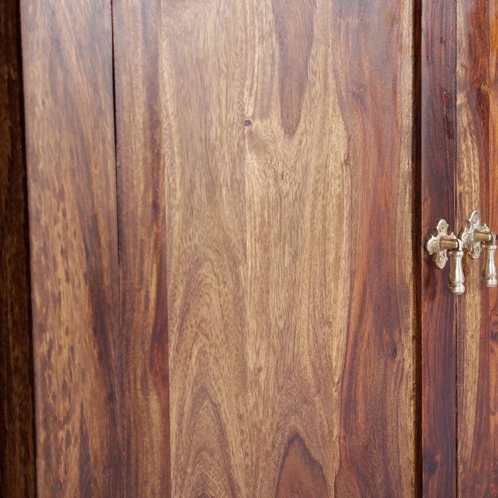 Sheesham Wood Bookshelf with 1 Drawer and Glass Door Storage for Living Room Wooden Display Rack Bookcase Stand Book Shelf Crockery Unit Furniture for Home Library