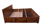 Solid Sheesham Wood King Size Bed with Frount Drawer Storage for Bedroom Furniture Wooden Double Bed Cot Palang for Living Room, Home, and Hotels