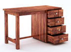 Solid Sheesham Wood Study Table with 4 Drawer Storage for Living Room | Wooden Computer Desktop Laptop, Desk Furniture for Students Workstation Office Table for Home