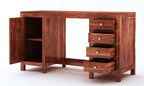 Solid Sheesham Wood Study Table with 4 Drawer and 1 Door Storage for Living Room | Wooden Computer Desktop Laptop Desk Furniture for Students Work Office Table for Home