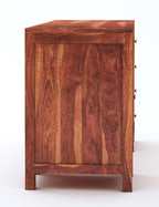 Solid Sheesham Wood Study Table with 4 Drawer and 1 Door Storage for Living Room | Wooden Computer Desktop Laptop Desk Furniture for Students Work Office Table for Home