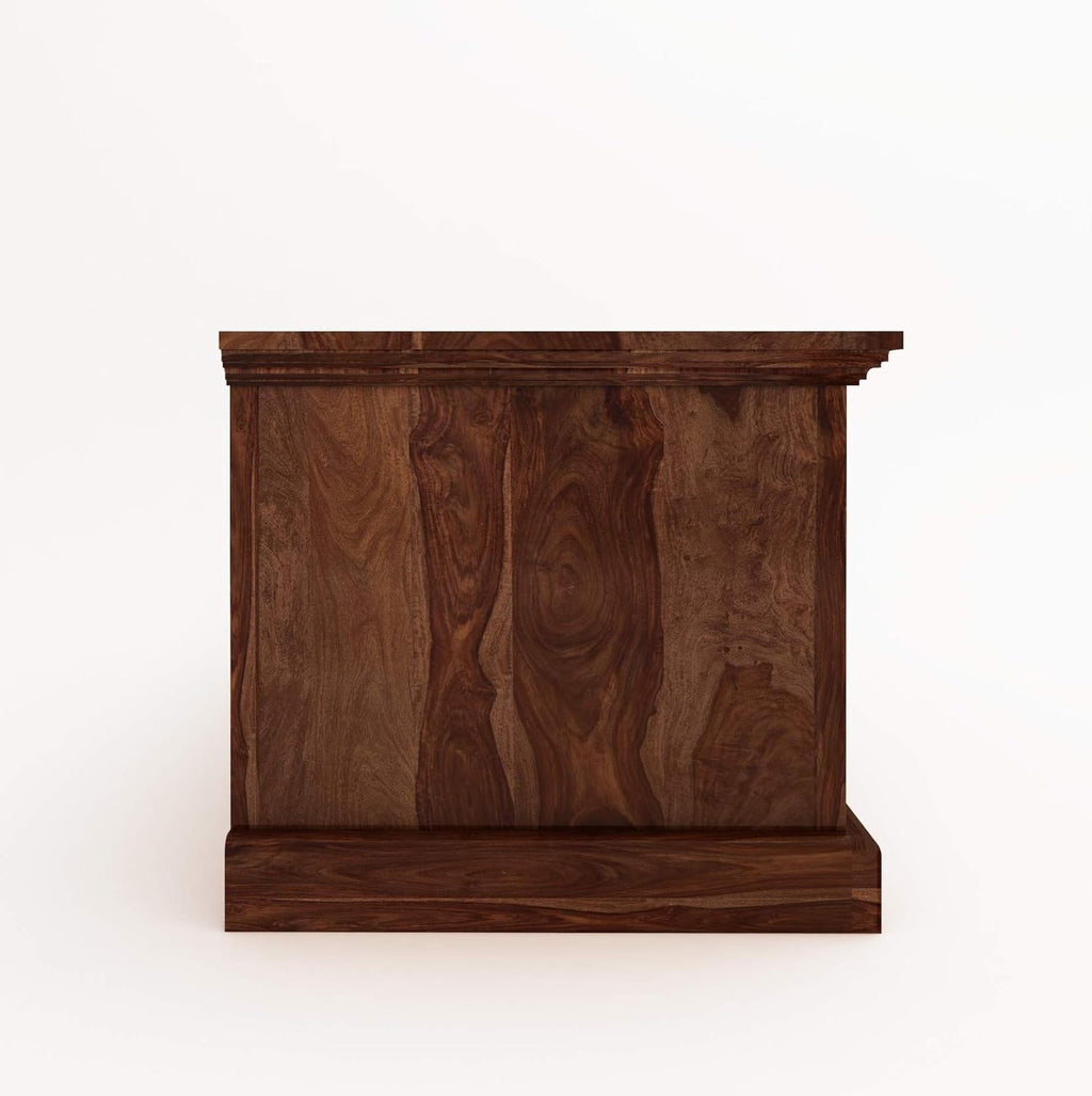 Solid Sheesham Wood TV Cabinet with 2 Door and 2 Open Shelves Storage for Living Room Wooden Entertainment TV Unit Center Console TV Stand for Bedroom, Home