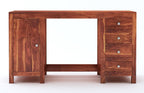 Solid Sheesham Wood Study Table with 4 Drawer and 1 Door Storage for Living Room | Wooden Computer Desktop Laptop Desk Furniture for Students Work Office Table for Home
