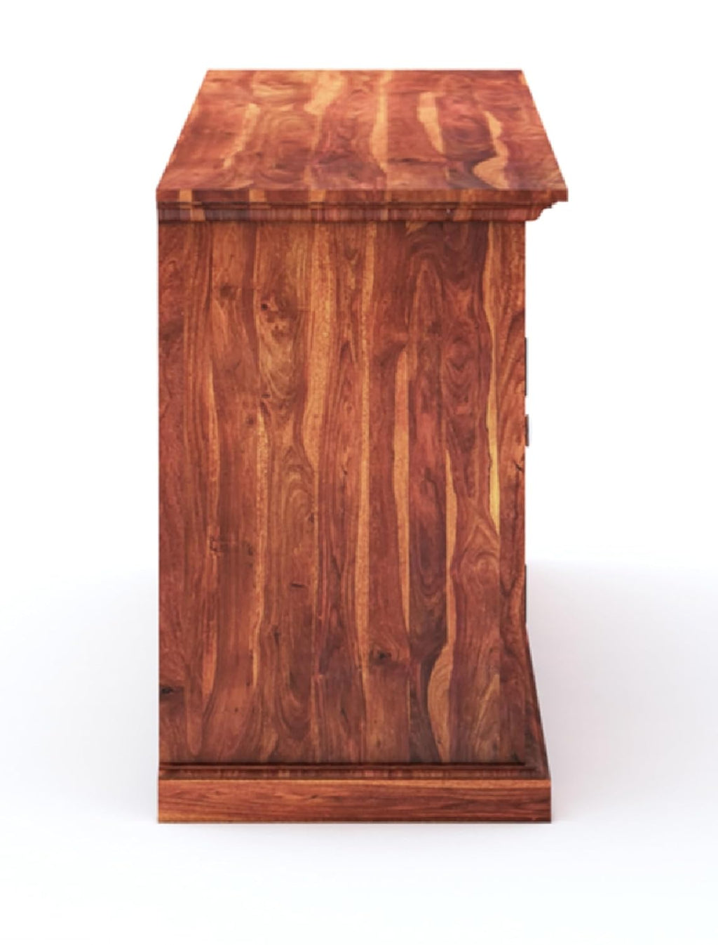 Solid Sheesham Wood TV Cabinet with 2 Door and 2 Open Shelves Storage for Living Room Kitchen Wooden Entertainment TV Unit Center Console TV Stand for Bedroom