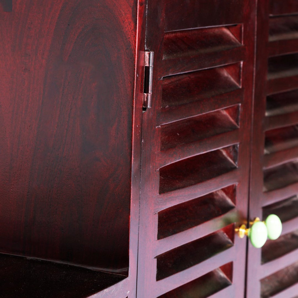 Solid Sheesham Wood Step Multipurpose Storage Cabinet 4 Drawer and 2 Shutter Design Doors for Living Room Wooden Shoe Rack Cabinet Footwear Stand Organizer Furniture