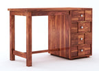 Solid Sheesham Wood Study Table with 4 Drawer Storage for Living Room | Wooden Computer Desktop Laptop, Desk Furniture for Students Workstation Office Table for Home
