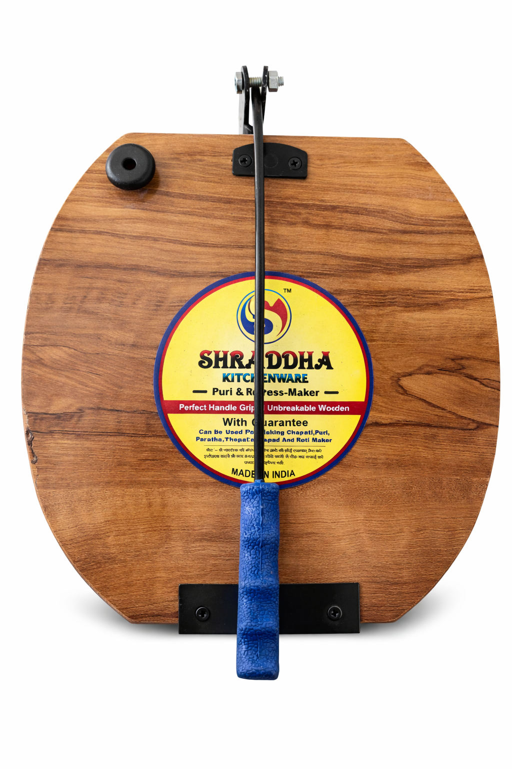 Dev wood decor|Wooden Puri Press / Roti Maker | Heavy Duty Kitchen Press with Comfortable Grip Handle
