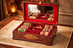 Dev wood decor|Premium Handcrafted Wooden Bangle Box with Velvet Interior & Mirror – Royal Traditional box(Side Handle Design)