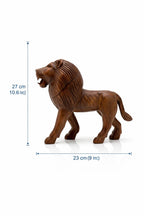 Dev wood decor|Handcrafted Wooden Lion Showpiece | Decorative Animal Figurine for Home & Office Décor | Premium Wooden Lion Statue